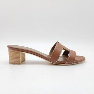HERMES Oasis Sandals Gold Brown